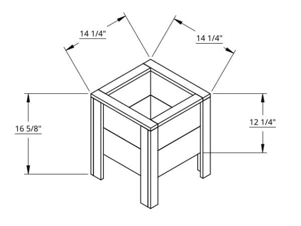 Planter Box 14"x14"x16" - Outdoor Planter Boxes