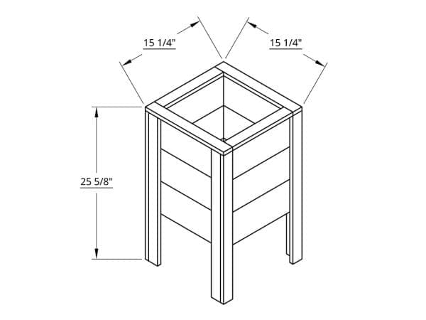 Planter Box 15x15x25 - Outdoor Planter Boxes